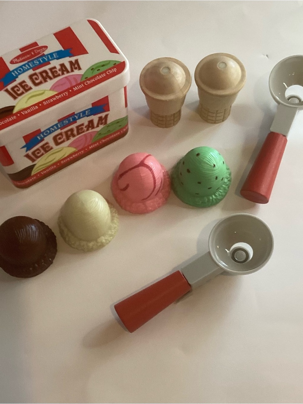 Melissa & Doug Scoop & Stack Ice Cream Cone Play Set Complete 9 Piece